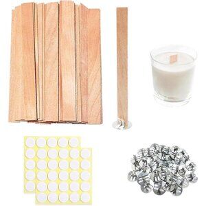 150 Pcs Thickned Wooden Candle Wicks. 5.1 X 0.5 X 0.06 Inch Upgrade Crackling